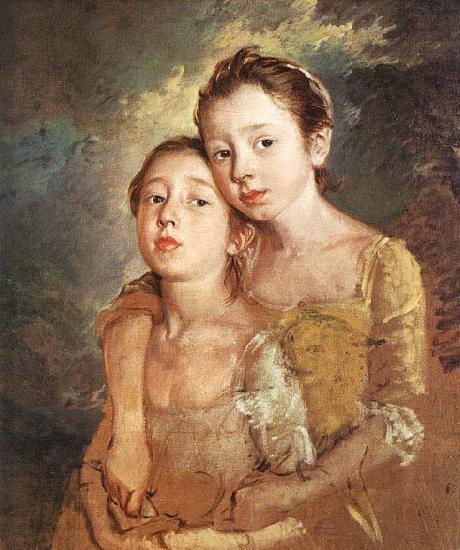 Thomas Gainsborough The Artist-s Daughters with a Cat China oil painting art